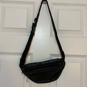 Black leather Fanny pack